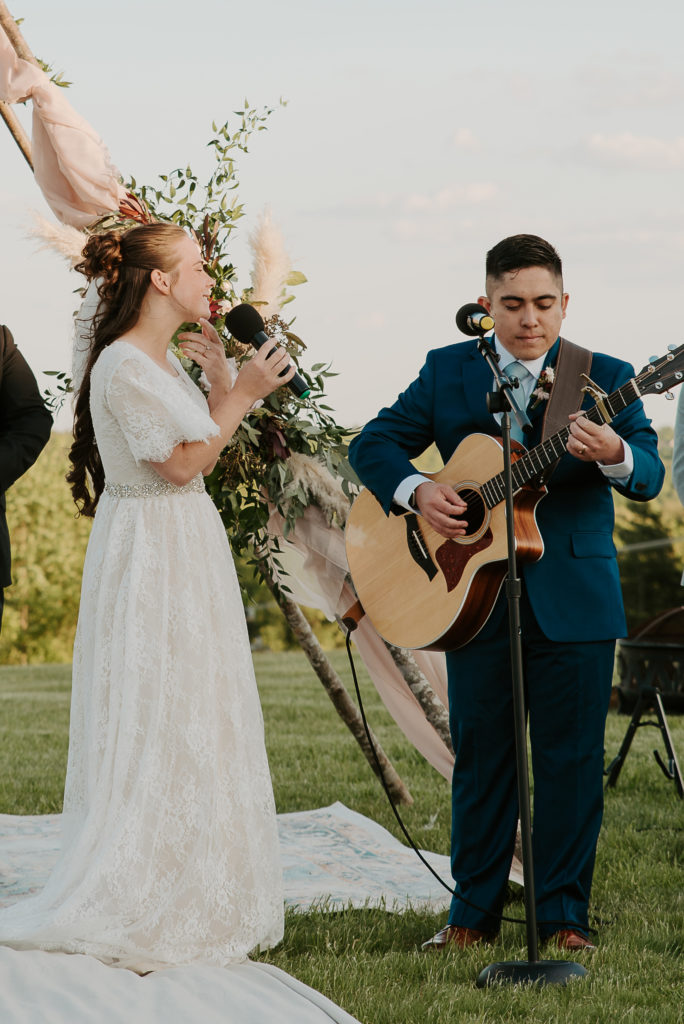 Worship music played by the bride and groom at their ceremony in the hills of Mount Airy, North Carolina.