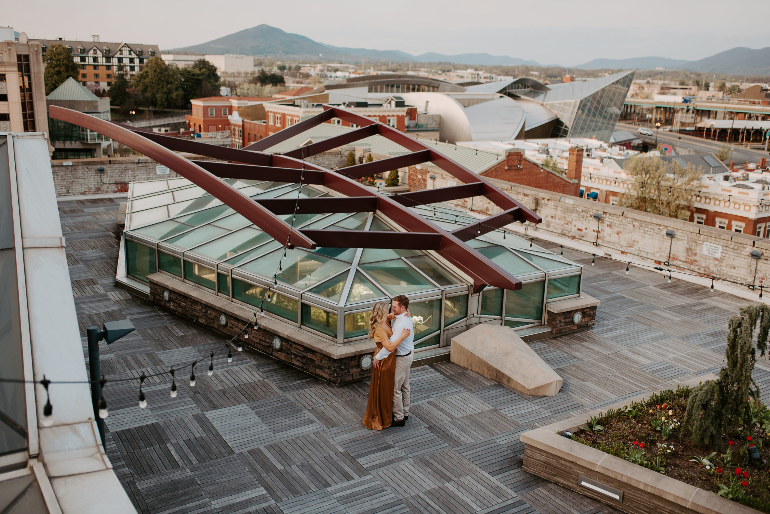 rooftop engagement session in Roanoke, Virginia