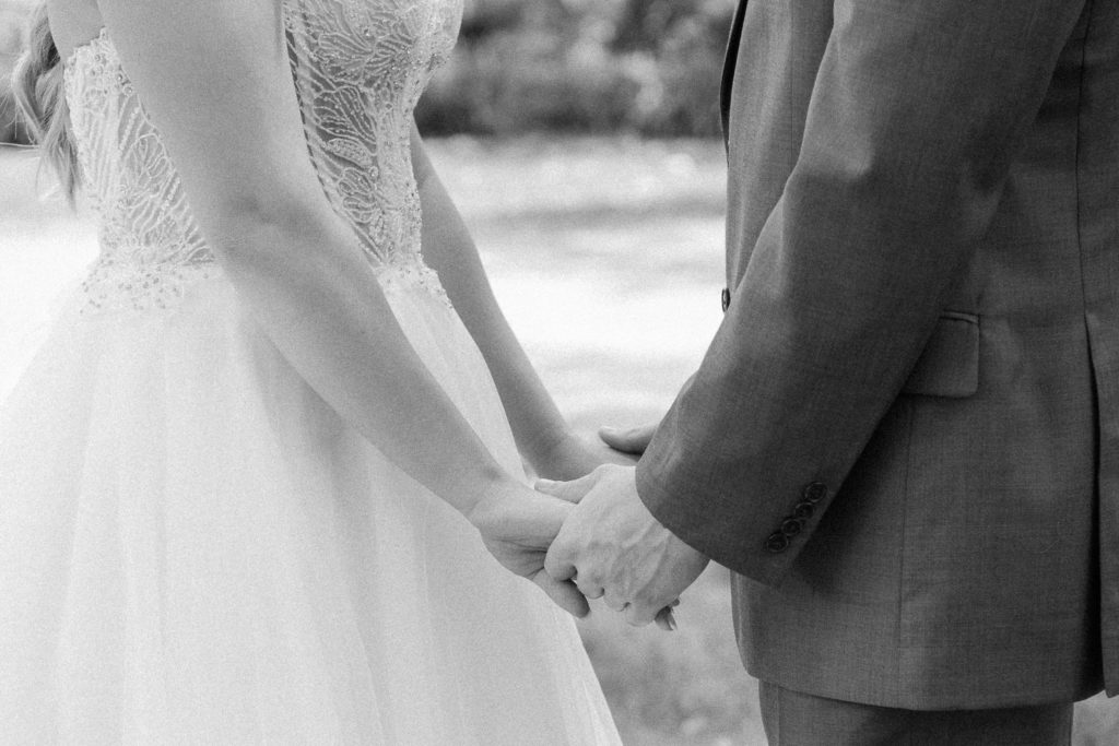bride and groom holding hands photo inspiration