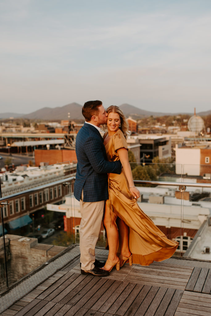 baltic born dress for engagement session in downtown roanoke