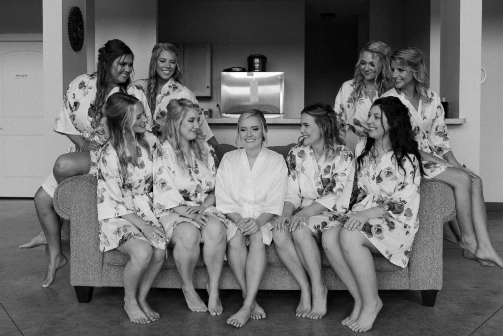 matching robes for bridesmaids to get ready in on wedding day