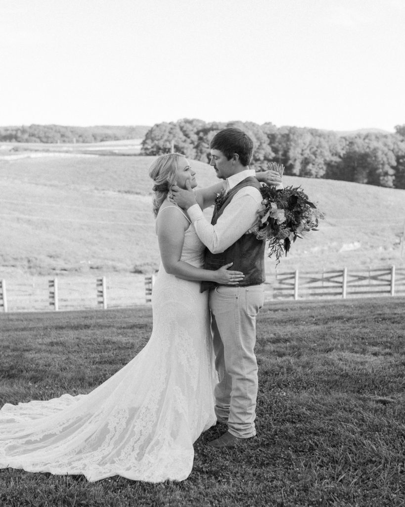 black and white photo of bride and groom that you must have on your Virginia wedding day