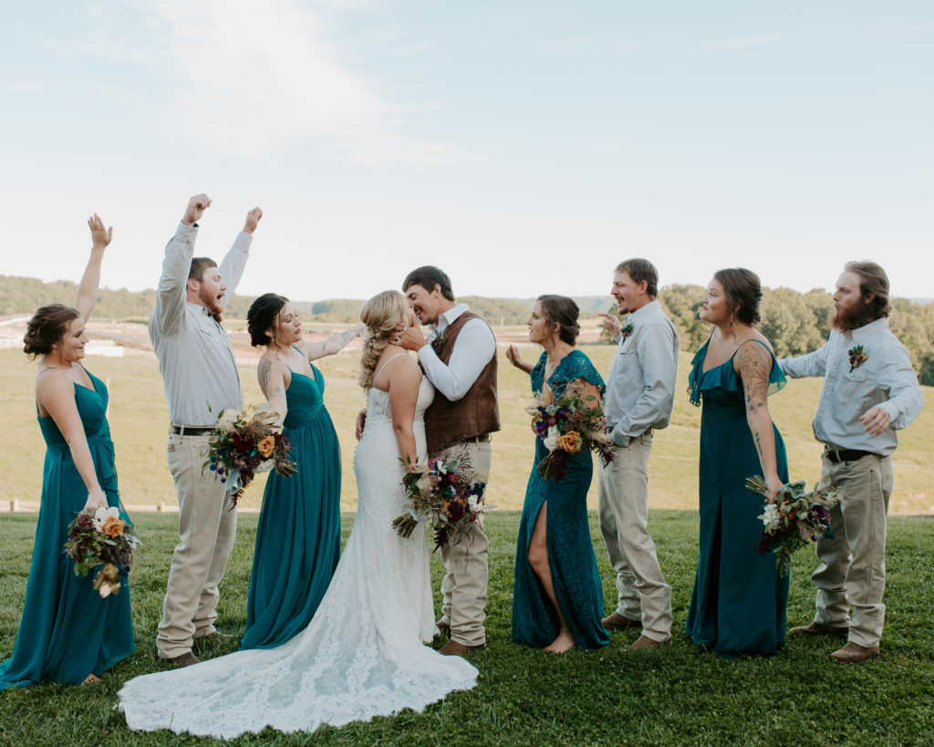 wedding party photo inspiration for Virginia backyard wedding