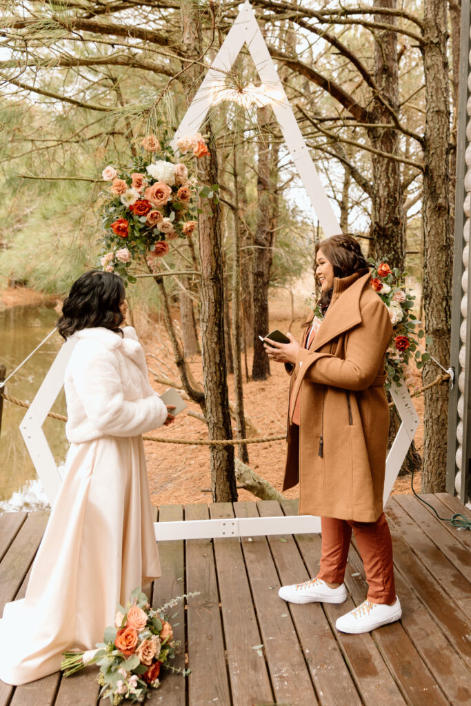 boho, vintage themed elopement in Cape Charles, Virginia
